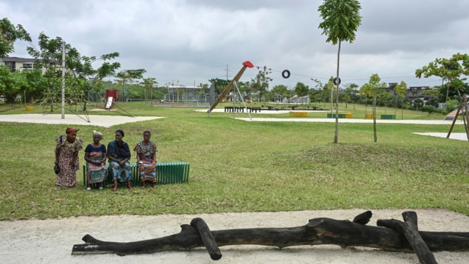 Where a landfill once was, locals now enjoy an all too rare green space in Abidjan