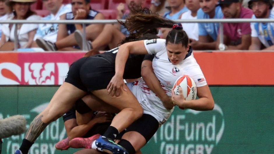 Portia Woodman-Wickliffe (L) has come into close contact numerous times on the field with Ilona Maher (R) but the Kiwi remains a fan of the work that the American has done to promote the women's game