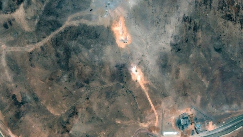 Satellite image of Iran's Fordo uranium enrichment plant dated July 1 following US air strikes