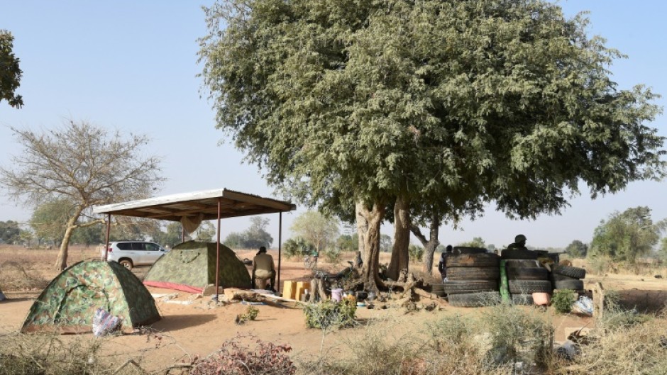 Togolese soldiers at the border with Burkina Faso, from where jihadist groups cross over into the small west African country