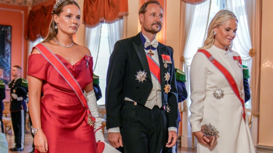 Princess Ingrid Alexandra, Marius Hoiby's step-sister, his step-father Crown Prince Haakon and his mother Crown Princess Mette-Marit