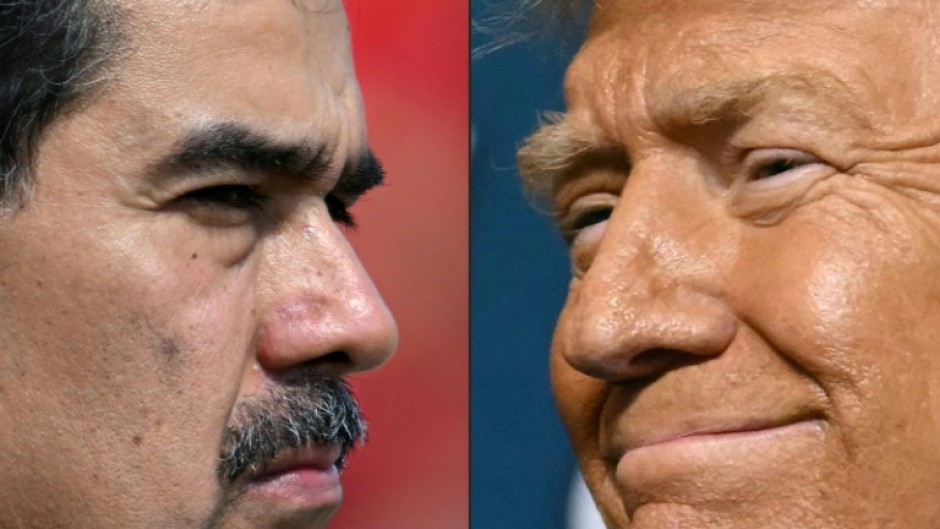 Venezuela's President Nicolas Maduro (L) has a $50 million bounty on his head from US President Donald Trump's (R) administration