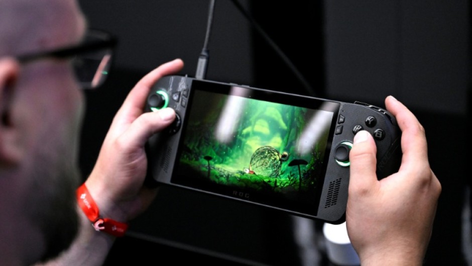 Putting Microsoft's Xbox ROG Ally through the paces at the Gamescom fair in Cologne, Germany