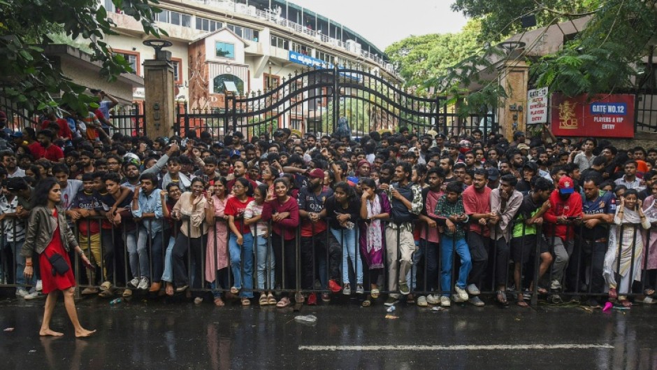 Fans massed outside the M. Chinnaswamy Stadium on June 4