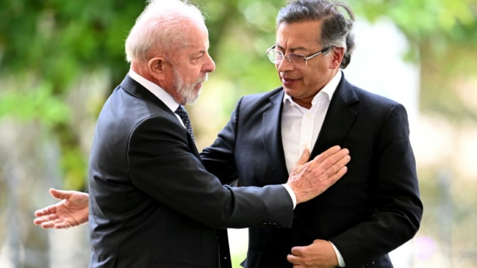Colombia's President Gustavo Petro and Brazil's President Luiz Inacio Lula da Silva at a summit in Bogota in August