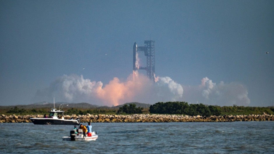 The SpaceX Starship rocket launches from Starbase, Texas, as seen from South Padre Island on May 27, 2025