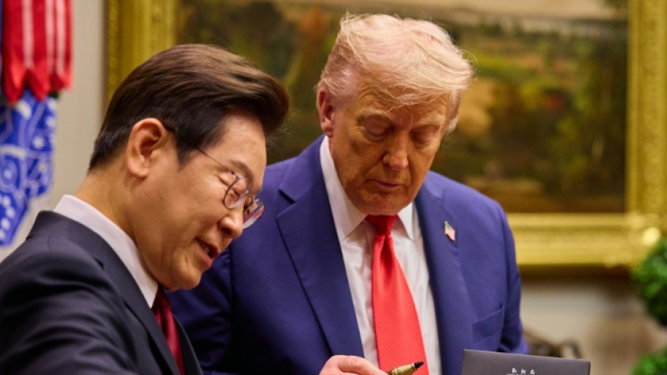 A South Korean penmaker's shares surged after US President Donald Trump complimented South Korean counterpart Lee Jae Myung on the pen he used to sign a White House guest book