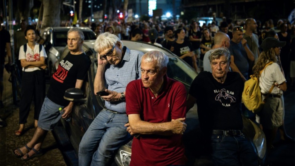 Tens of thousands gathered for a protest in Tel Aviv calling for an end to the war and release of hostages