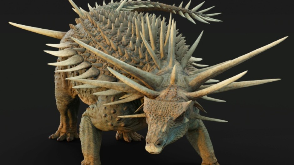 A digital reconstruction of 'Spicomellus afer', an ankylosaur dinosaur with bone spikes fused to each rib