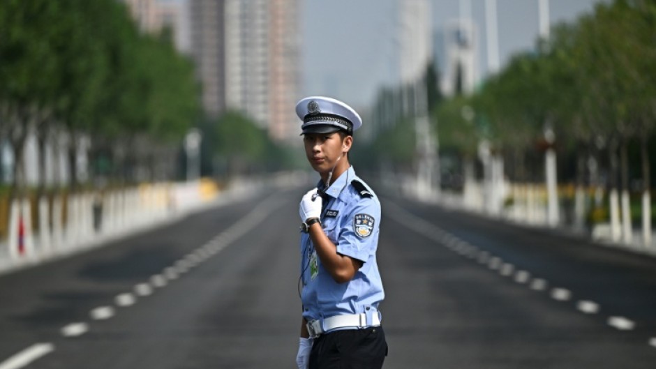 Security was tight in the northern port city of Tianjin