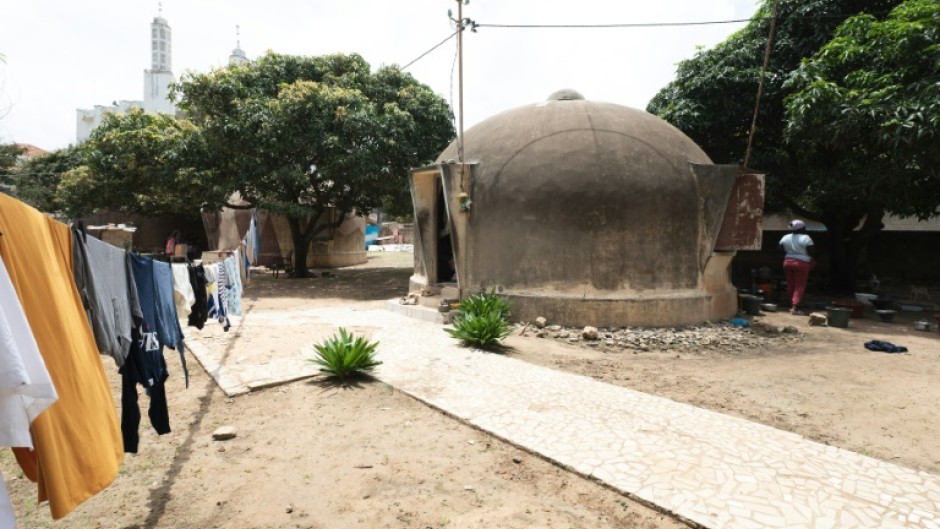 The homes were made by inflating a giant balloon and spraying it with a concrete solution