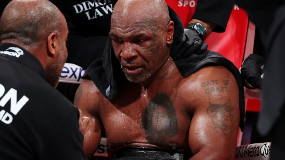Former heavywight world champion Mike Tyson fights Jake Paul in an exhibition bout in Texas in 2024