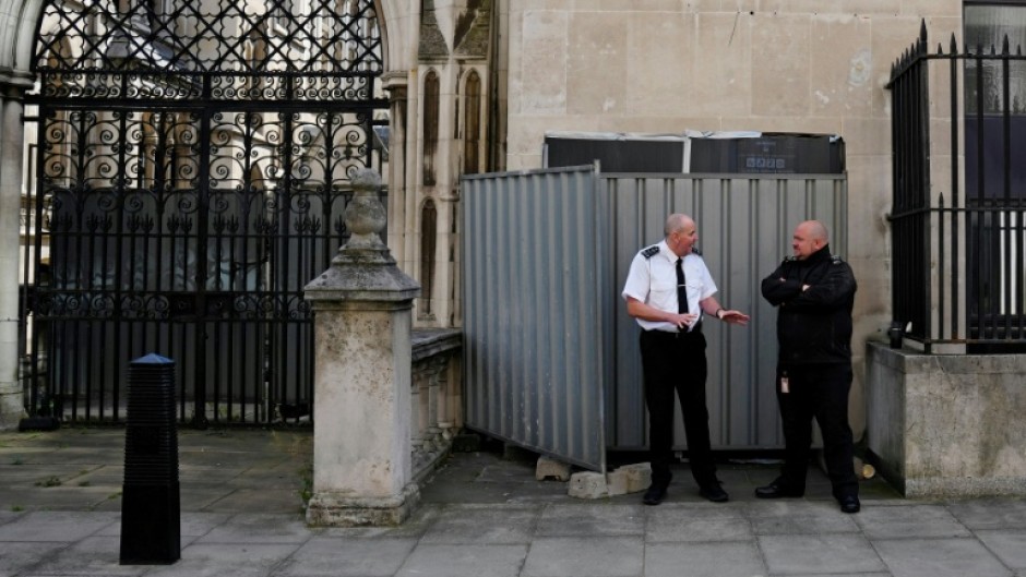 The new Banksy work at the Royal Courts of Justice was quickly covered up