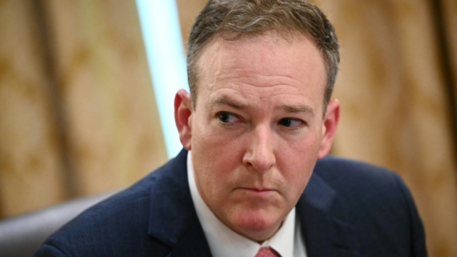 EPA Administrator Lee Zeldin listens as US President Donald Trump holds a cabinet meeting at the White House in Washington