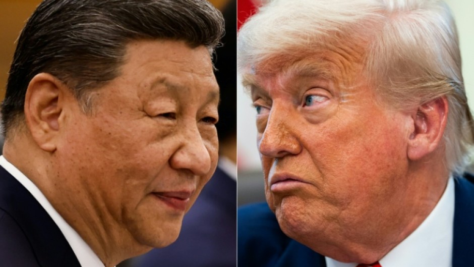 US President Donald Trump (R) said he would hold talks with Chinese counterpart Xi Jinping (L) on Friday