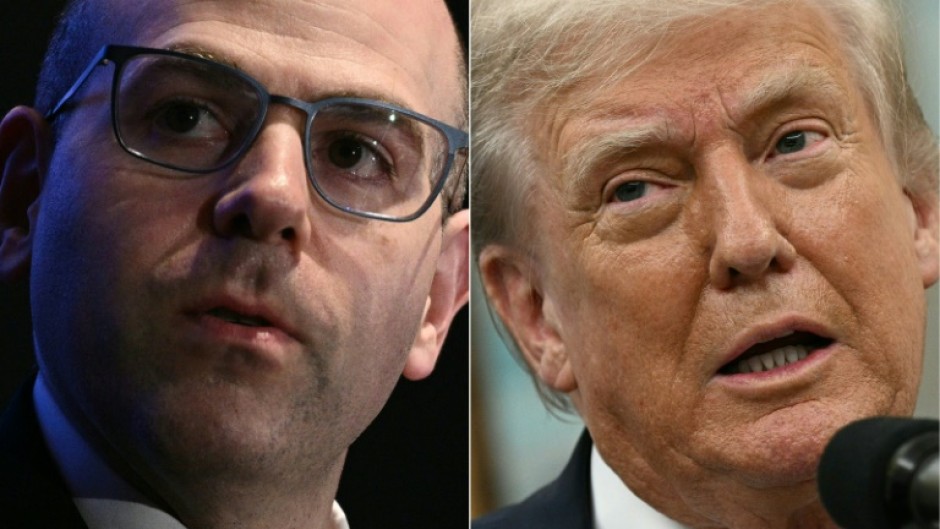 The confirmation of Stephen Miran (L), a key economic adviser to President Donald Trump, could raise fears of political influence on the central bank, analysts warn