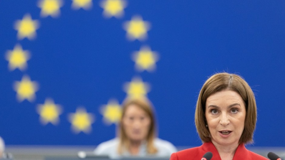 Moldova's President Maia Sandu is seeking membership in the European Union for her country, and accuses Russia of meddling in elections