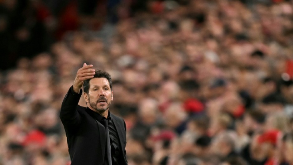 Atletico Madrid manager Diego Simeone was sent off at Anfield