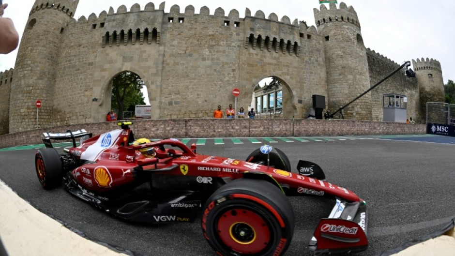 Ferrari's British driver Lewis Hamilton was showing very competitive pace before his ambitions were thwarted after team-mate Charles Leclerc ran off ahead of him