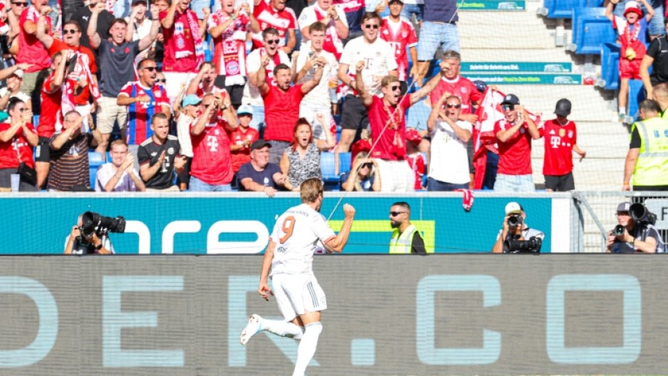 Bayern Munich forward Harry Kane scored three goals in a 4-1 win at Hoffenheim on Saturday