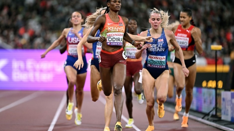 Lilian Odira ran the perfect race to defeat Olympic champion Keely Hodgkinson in the women's 800 metres at the world championships, leaving the Briton in bronze medal position