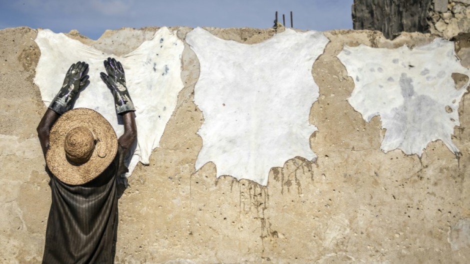 At the Majema traditional tannery in Kano, all the work is done by hand