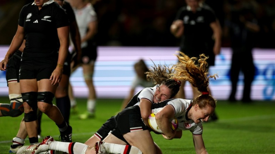 Canada captain Alex Tessier (R) said the Maple Leafs will "give everything" to win the Women's Rugby World Cup final against England at Twickenham