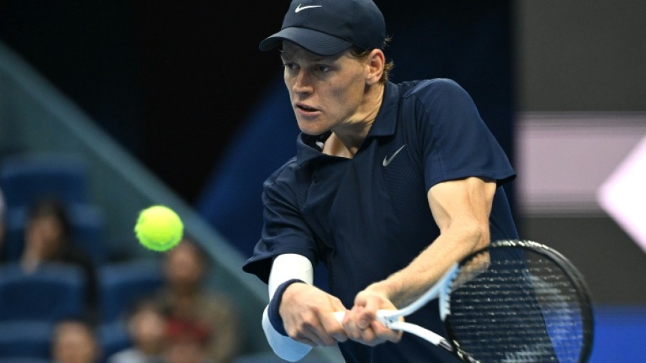 Italy’s Jannik Sinner hits a return to France’s Terence Atmane