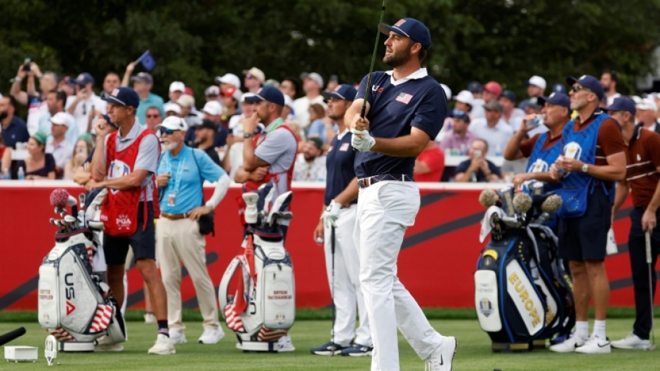 World number one Scottie Scheffler of the United States will be looking for his first win of the week when he faces Europe's Rory McIlroy in Ryder Cup singles