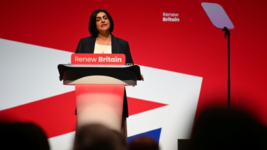 Britain's interior minister Shabana Mahmood sets out plans for tough new rules on migrants seeking to settle for good in the UK at the Labour party conference