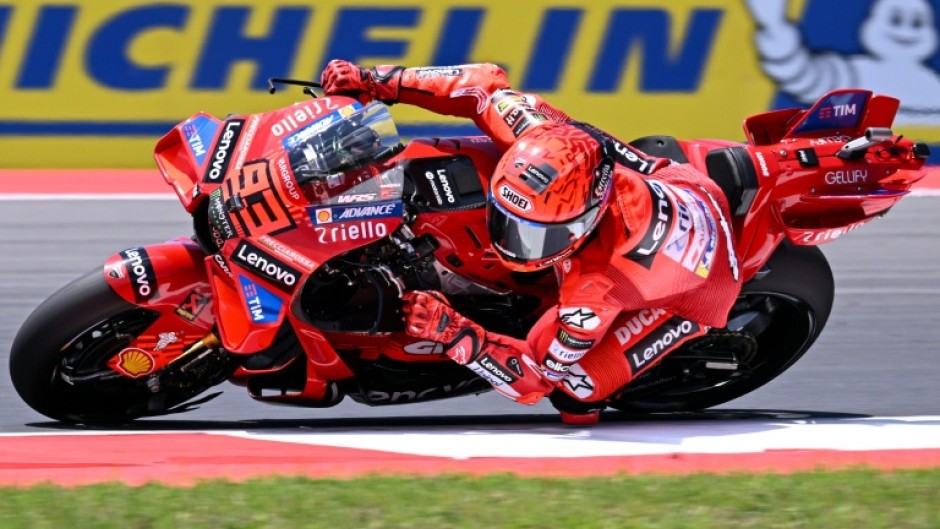 Ducati's Spanish rider Marc Marquez rides during the qualifying session ahead of the Indonesia MotoGP