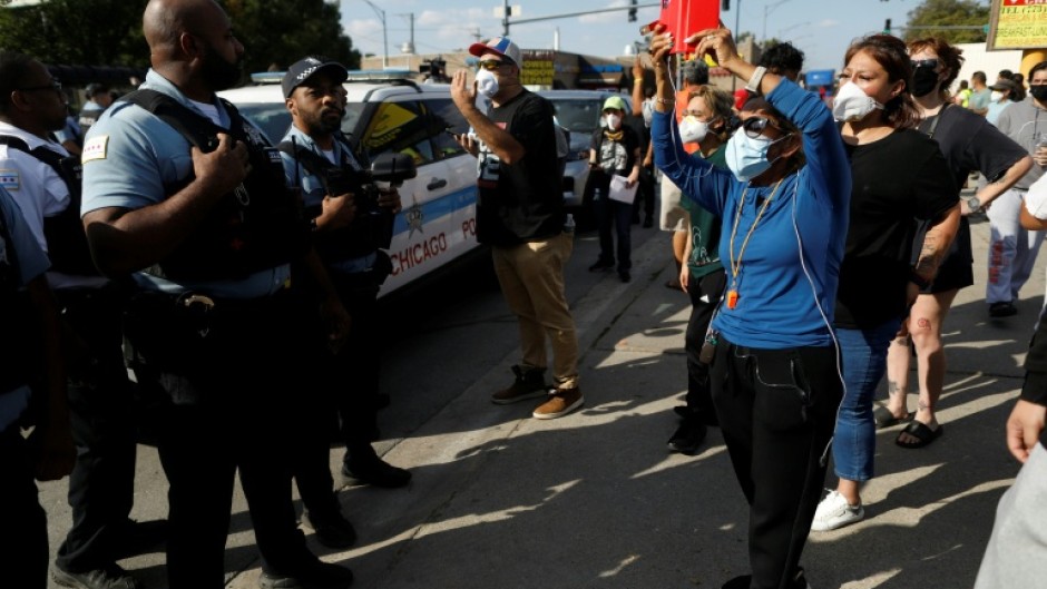 Protests at the aggressive law enforcement measures have turned tense in Chicago