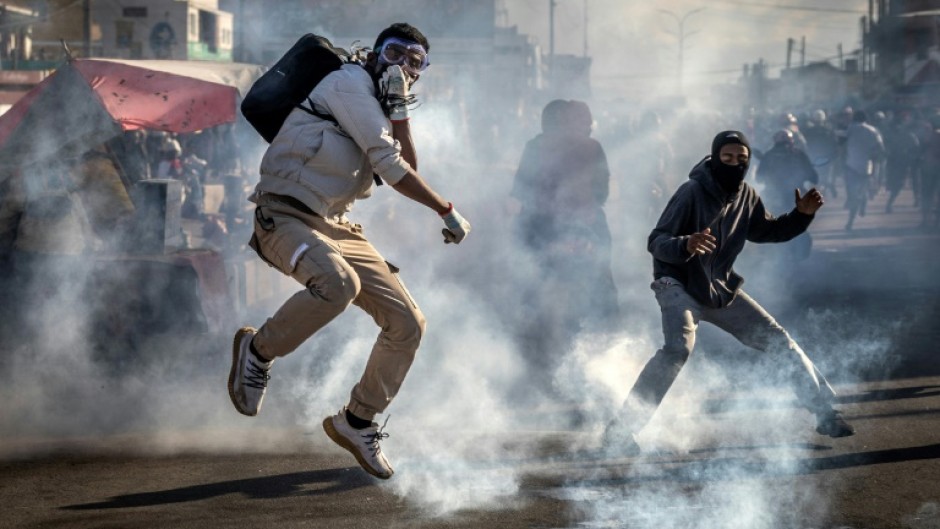 Security forces fired tear gas at protesters