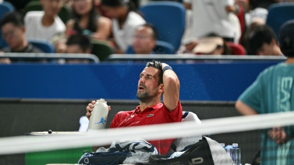 Serbia's Novak Djokovic cools off this week