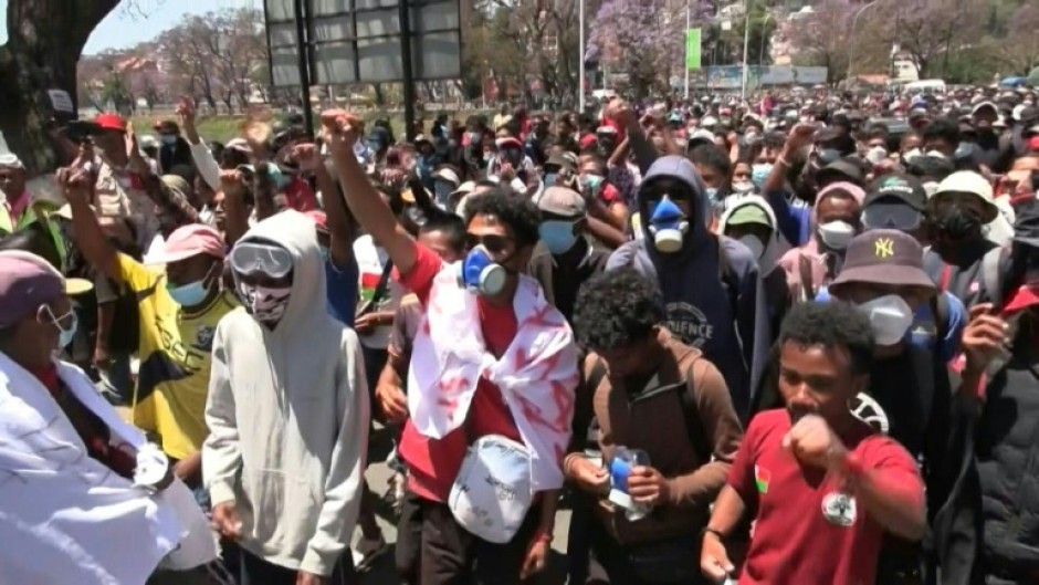 Protesters march in Madagascar capital despite president's promise to resign