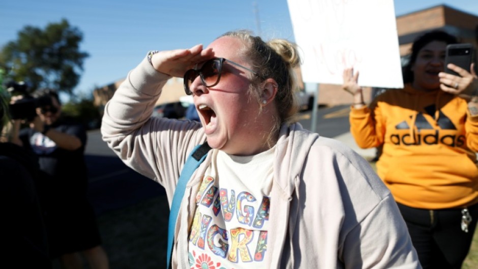 Kate Madrigal said she came to protest at a US Immigration and Customs Enforcement facility in Broadview, Illinois to 'put some action behind the words and the anger that I have' over President Donald Trump's crackdown on migrants