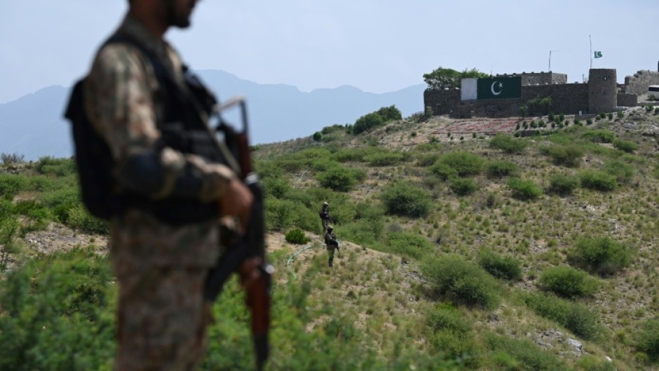 Pakistani troops patrol along the border. Militancy has surged in the border province of Khyber Pakhtunkhwa, with most attacks directed at security forces
