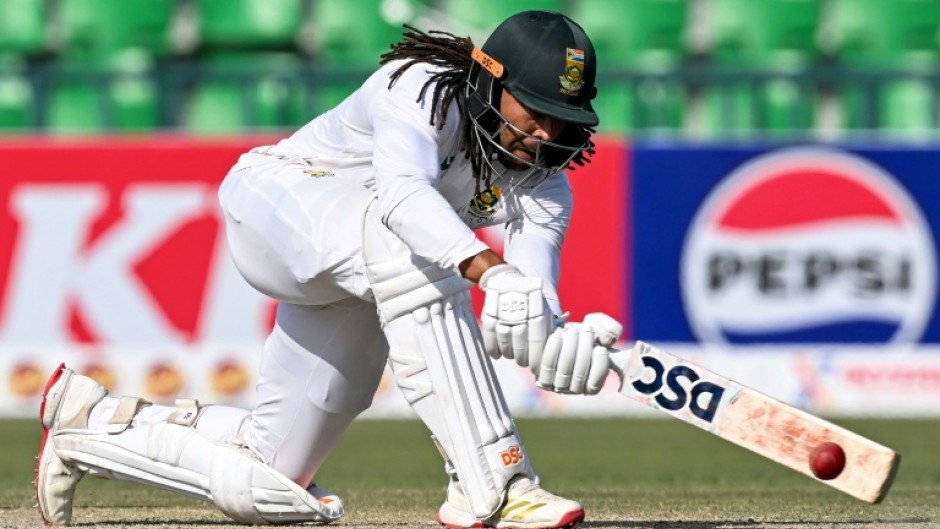 South Africa's Tony de Zorzi was 81 not out on day two of the first Test against Pakistan in Lahore