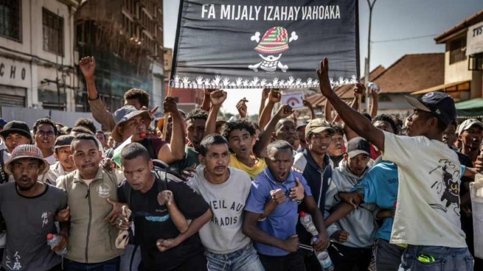 Demonstrators have demanded President Andry Rajoelina step down