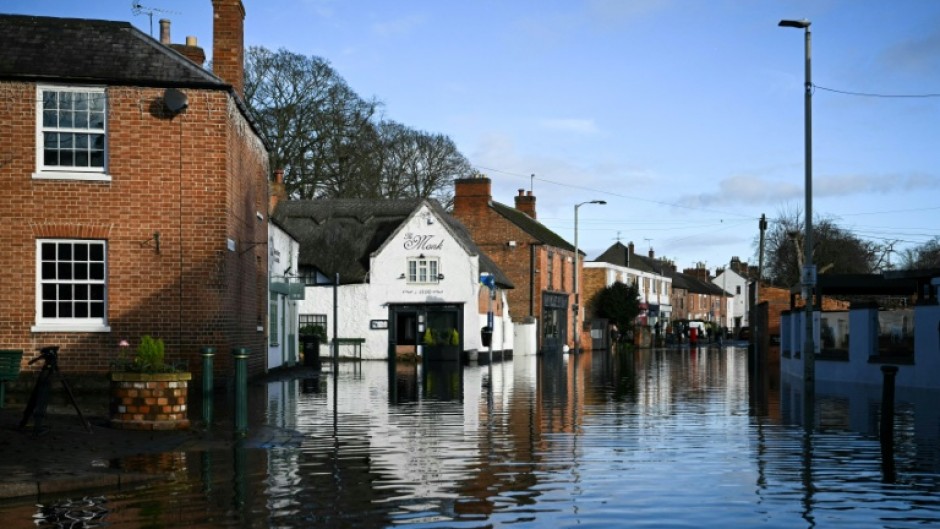 Quorn, in central England, was flooded after heavy snow and rain in January