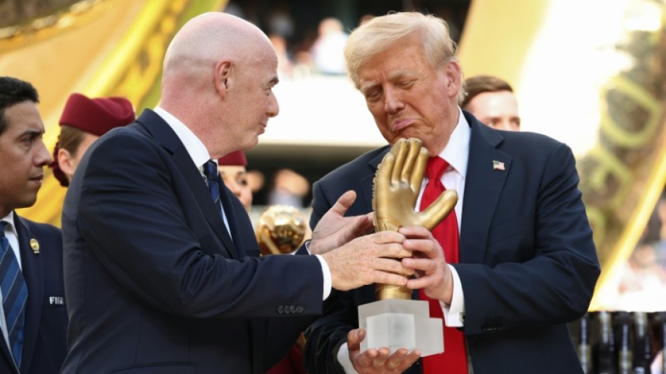 US President Donald Trump pictured with FIFA president Gianni Infantino in July