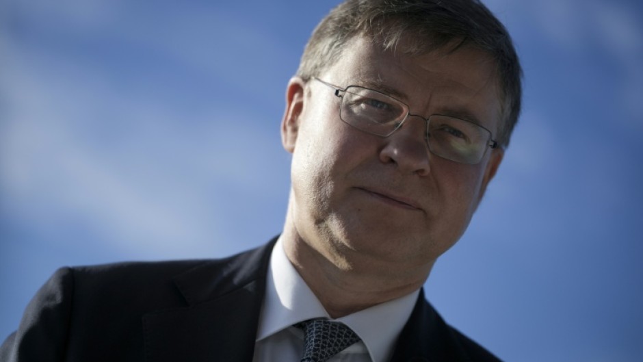 The European Union's economy commissioner Valdis Dombrovskis says G7 finance leaders have agreed to work in a coordinated way on tapping Russian assets to support Ukraine