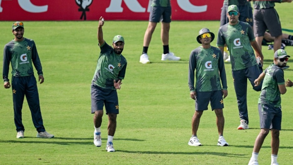 Pakistan practice at the Rawalpindi Cricket Stadium ahead of the second Test against South Africa