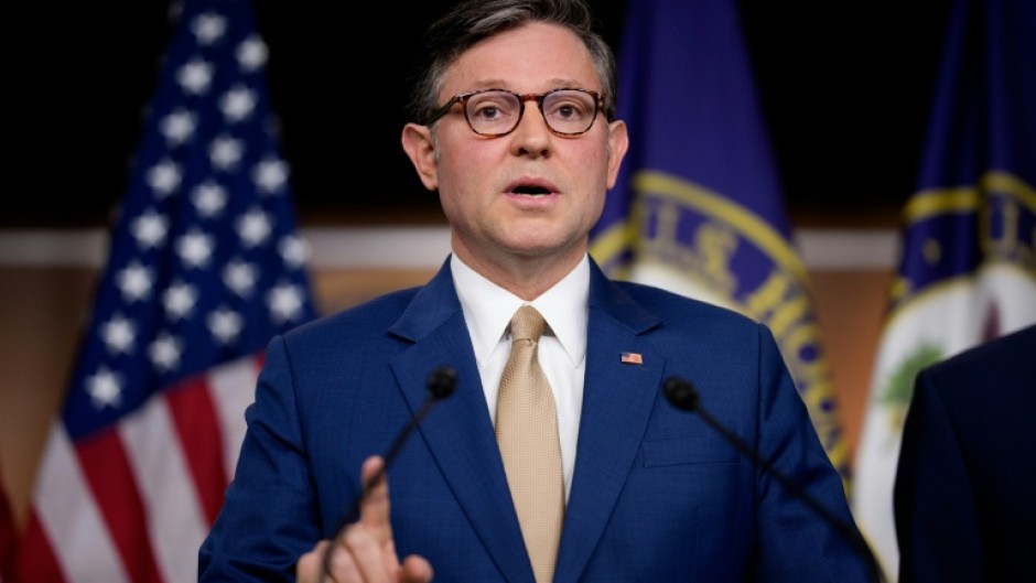 Speaker of the House Mike Johnson speaks during a news conference on Capitol Hill on October 20, 2025