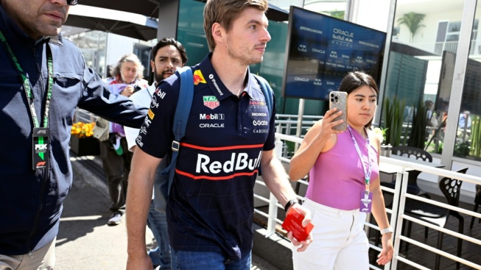 Max Verstappen arrives at the paddock ahead of this weekend's Mexico City Grand Prix