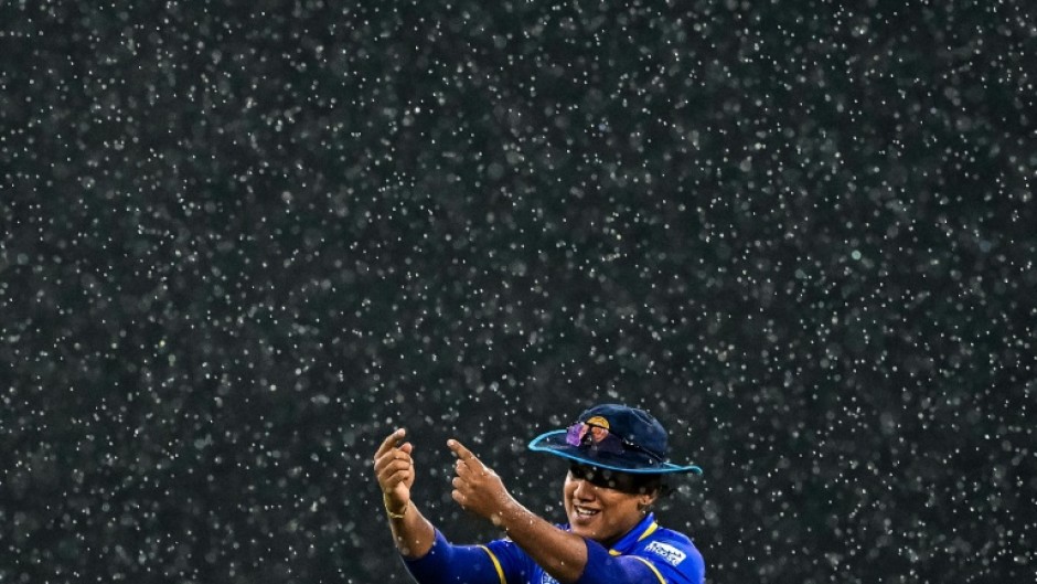 Sri Lanka captain Chamari Athapaththu in the Colombo rain