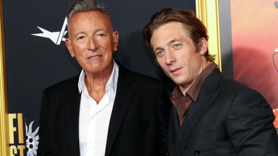 Jeremy Allen White (R) stars as singer Bruce Springsteen (L) in 'Springsteen: Deliver Me From Nowhere' -- but the biopic had a disappointing opening at the box office