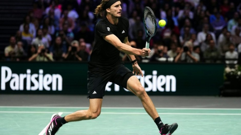 Alexander Zverev secured the crucial break at 5-5 in the third set against Camilo Ugo Carabelli to keep his title defence alive at the Paris Masters