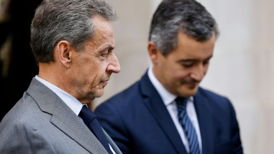 Former French President Nicolas Sarkozy and Gerald Darmanin in 2022