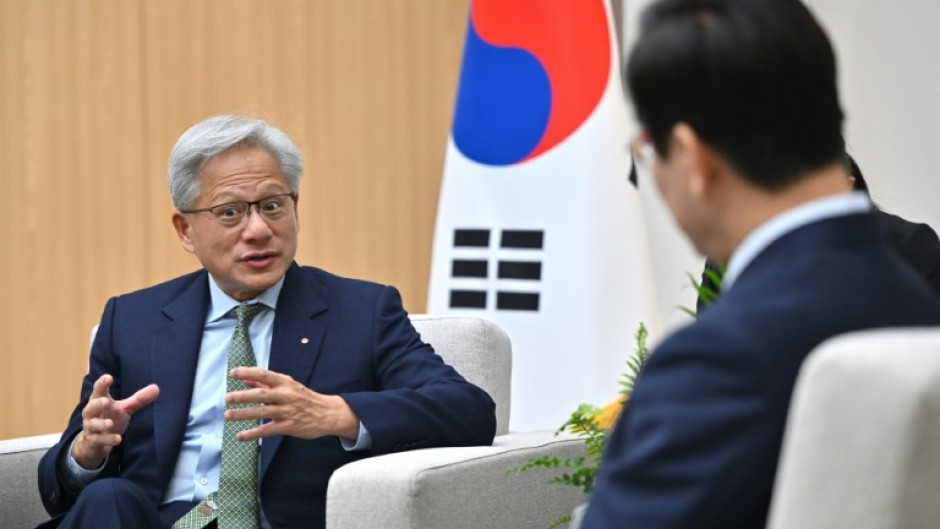Nvidia founder and CEO Jensen Huang met South Korean President Lee Jae Myung as the US tech giant said it would supply 260,000 of its cutting-edge chips to the country
